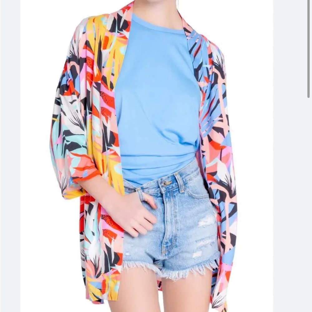 PJ Salvage Open robe/swim coverup/ kimono Tropical Staycation